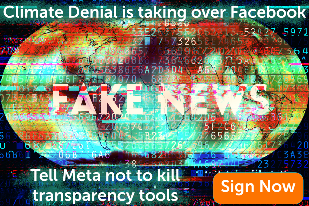 climate denial is taking over Facebook. Tell Meta to protect transparency tools.